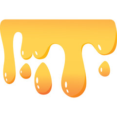 Golden Honey Drips Viscous Liquid Amber Color Fluid Dripping Sweet Organic Substance Transparent Background Smooth Gradient