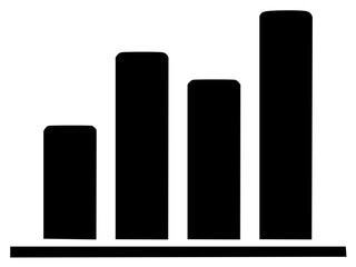 Fototapeta premium Bar Chart Icon Silhouette Displaying Ascending Values for Data Visualization or Business Graphics