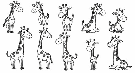 Giraffe poses collection for children's projects © Pandaman1102