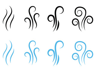 Doodle smoke, Water steam icon vector. swirling smoke steam aroma trails symbol. vector illustration.