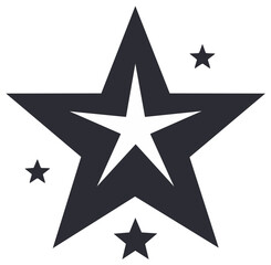 Fototapeta premium Star Icon Symbol with Interior Star and Small Accompanying Stars Award Recognition