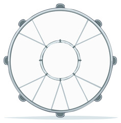 Naklejka premium Stylized Ferris wheel with passenger seats amusement park attraction illustration