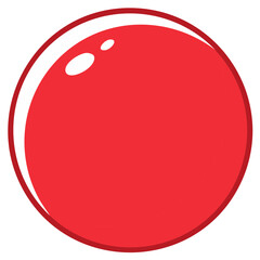 Shiny Red Sphere with Highlights on White