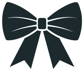 Stylized Dark Blue Bow Ribbon Decoration for Gift Wrapping and Celebratory Events