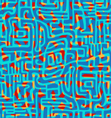 Line Doodle Seamless Pattern 37 - Tribal Glyphs