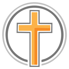 Obraz premium Christian Cross in Circle Symbol Design Emphasizing Faith Religion And Spiritual Values of Christianity