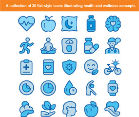 A collection of 20 flat-style...