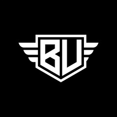 BU Logo vector image of initial shield with wing outline and simple shield