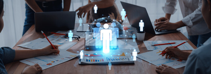 A concept of global leadership and network influence. A central team or individual connects with a professional network distributed across the world map, representing worldwide reach. Fermion