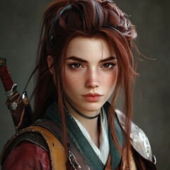 Fantasy Character Cosplay Portrait in CGI Style