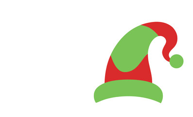 Whimsical red and green elf hat christmas holiday design