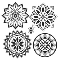 Floral mandala design set