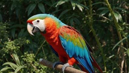 Vibrant Macaw Perched on a Branch