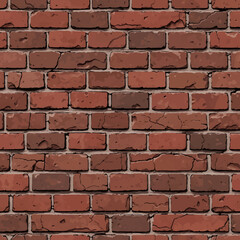 Authentic weathered red brick wall texture offers rustic charm and sturdy background for vintage or urban designs