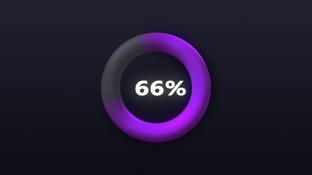 Dynamic Percentage Chart 0%–66% | Abstract Infographic Data Flow Animation