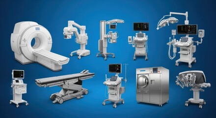 State-of-the-art medical equipment collection, revolutionizing patient care with advanced technology and streamlined efficiency for modern hospitals and clinics