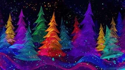 Abstract Christmas tree background header wallpaper illustration