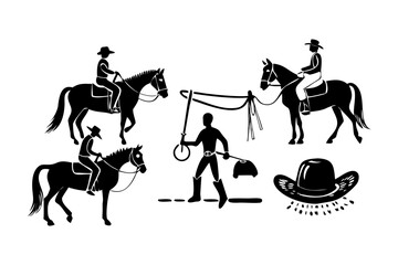 A sampler containing vector illustrations of equestrian sport disciplines: Showmanship, Halter, Western Pleasure and Reining. Both .ai and .eps vectors included.


