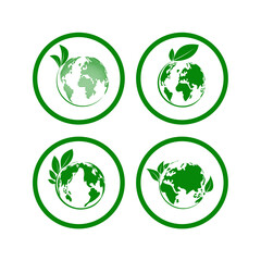 Green Earth Eco Icons Set