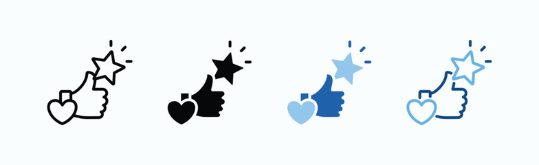 Praise Icon Sheet Multiple Style Collection Isolated Vector