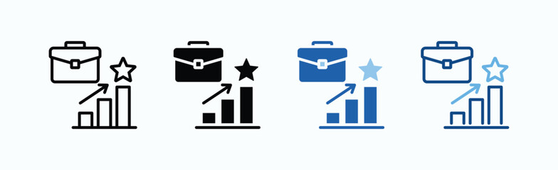 Career Growth Icon Sheet Multiple Style Collection Isolated Vector