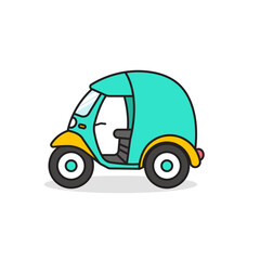 Autorickshaw Flat Vector Illustration