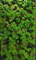 decorative artificial moss wall, indoor landscaping,plant green background