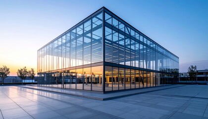 Fototapeta premium Modern architectural framework with glass and steel structure