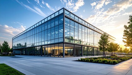 Obraz premium Modern architectural framework with glass and steel structure