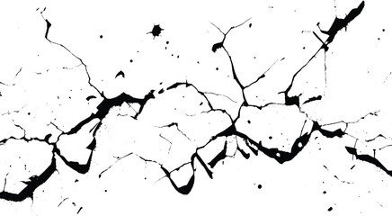 Obraz premium Aged Concrete Surface with Cracks. Abstract Ruptured Wall Detail