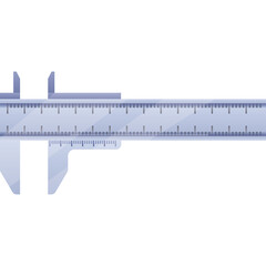 A Precise Caliper Tool Showing Detailed Measurement Markings in Silver and Blue Tones Against a Clean White Background