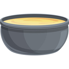 Gray Ceramic Bowl Filled With Creamy Yellow Soup With Shadows And Highlights Against A Transparent Background