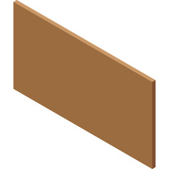 A Simple Brown Rectangular Panel Isolated On A Transparent Background With A Subtle Isometric Perspective And Clean Edges Ideal For Graphic Design Elements And Mockups