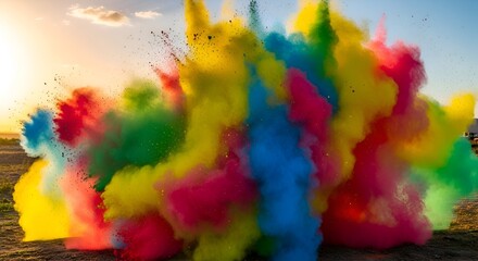 Explosion of Vibrant Colors in a Dynamic Cloud.