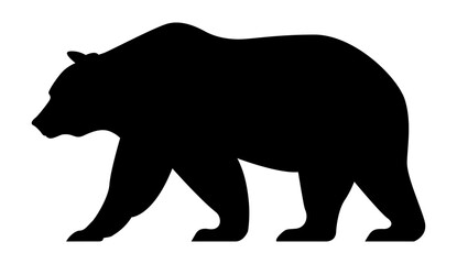 アイコン 熊のシルエット イラスト素材 ブラック
