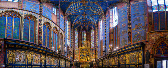 St. Mary's basilica in Krakow, Poland. The church is located on the Main Market Square and have on of the most beautiful ceiling. 