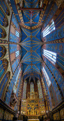 St. Mary's basilica in Krakow, Poland. The church is located on the Main Market Square and have on of the most beautiful ceiling. 