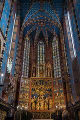 St. Mary's basilica in Krakow, Poland. The church is located on the Main Market Square and have on of the most beautiful ceiling. 