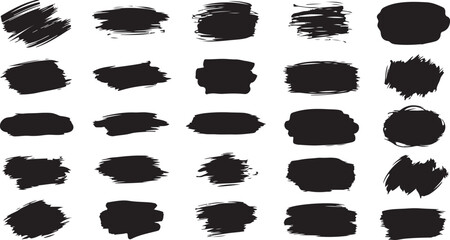 set of black and white brushes vector