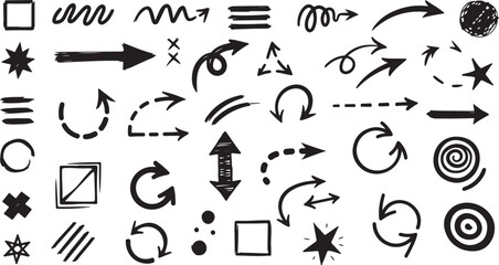 set of hand drawn arrows
