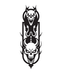 Minimal Evil Tattoo Design &ndash; Simple Dark Art Symbol with Gothic Aesthetic