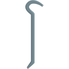 A Simple Illustration Of A Gray Crowbar On A White Background