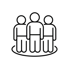 A vector icon of a group of people, representing employee-led resource and affinity groups, created in line style with editable stroke
