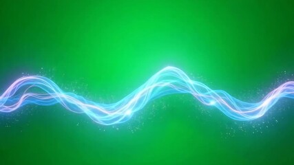 Dynamic electric current flowing across green screen for science presentations or tech company branding, creating a modern and vibrant backdrop - Powered by Adobe