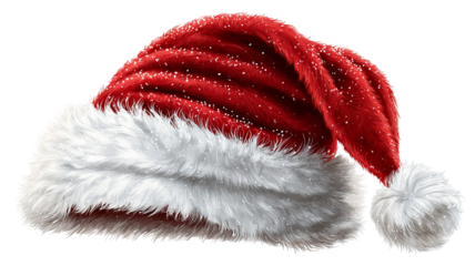 Santa Claus red hat vector illustration high resolution transparent PNG clipart isolated on white for Christmas designs cards stickers print on demand and festive crafts