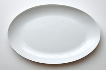 Empty Oval White Plate