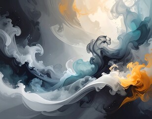 Abstract swirls of smoke and color, a study of airy motion