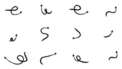 Vector art of collection of handdrawn arrow icons