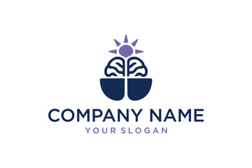 Creative Brain and Starburst Logo Symbolizing Intelligence, Innovation, and Mental Potential