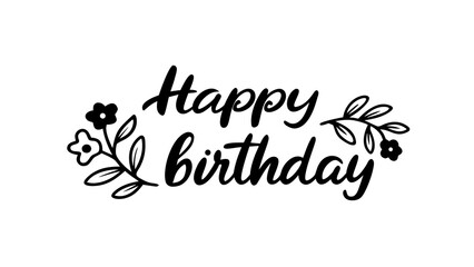 Happy birthday floral design invitation, greeting, celebration, and special event